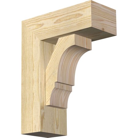 Ekena Millwork Balboa Block Rough Sawn Bracket w/ Offset Brace, Douglas Fir, 6"W x 14"D x 18"H BKT0604X14X18BOA05RDF